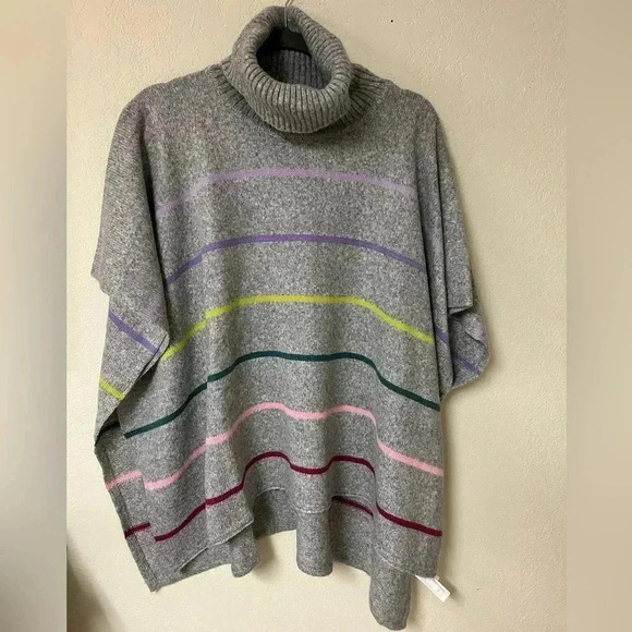 LOFT NWT Striped Poncho XS/S - Picture 1 of 8